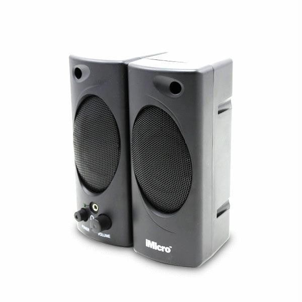 iMicro Wired 3.5mm-2.0 Channel Multimedia Speaker System (Black)