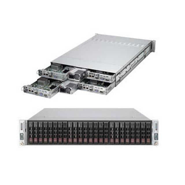 Supermicro SuperServer SYS-2027TR-H72RF+ Four Node Dual LGA2011 1620W 2U Rackmount Server Barebone System (Black)