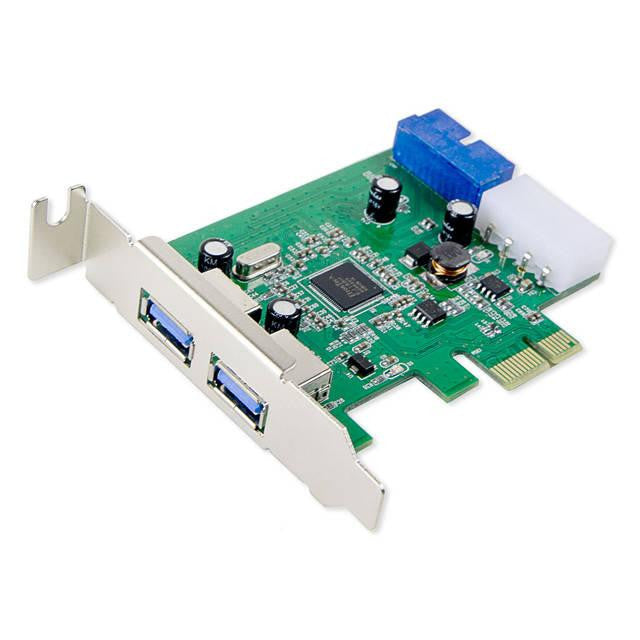 SYBA SY-PEX20140 USB 3.0 External 2-Port & 19-Pin Header PCI-Express Controller Card w- Low Profile Bracket