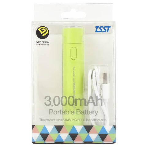 TSST TB030NA-USGT Portable Power Bank Battery w- Detachable Flashlight (Shiny Green)