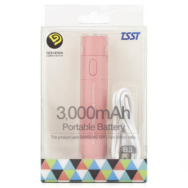 TSST TB030NA-USPT Portable Power Bank Battery w- Detachable Flashlight (Lovely Pink)