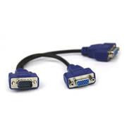 VCOM CG021-B-0.2 8inch VGA Male to 2x VGA Female Splitter Cable (Black)