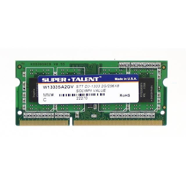 Super Talent DDR3-1333 SODIMM 2GB-256X8 Notebook Memory