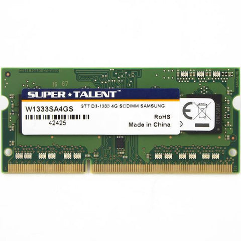 Super Talent DDR3-1333 SODIMM 4GB-512Mx8 CL9 Samsung Chip Notebook Memory