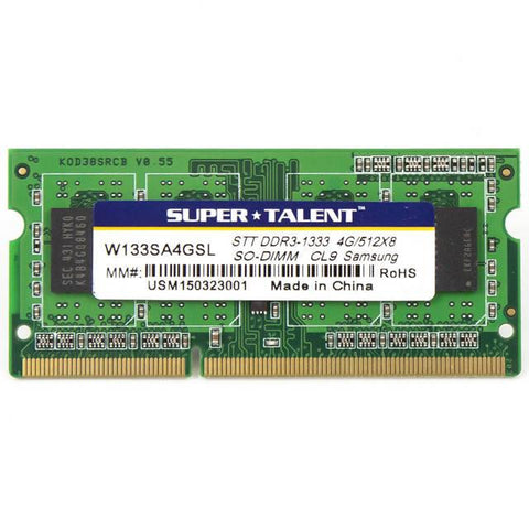 Super Talent DDR3L-1333L SODIMM 4GB-512Mx8 CL9 Samsung Chip Notebook Memory