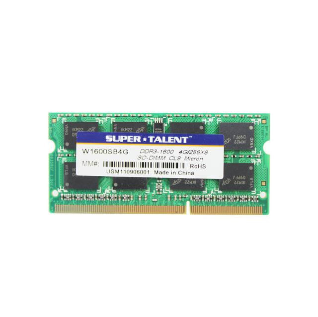 Super Talent DDR3-1600 SODIMM 4GB-256x8 Notebook Memory