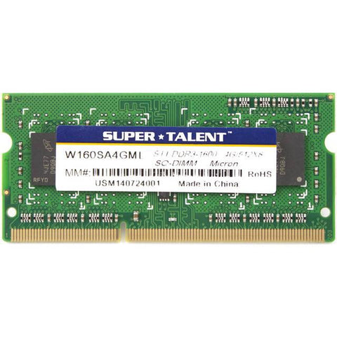 Super Talent DDR3L-1600 SODIMM 4GB-512Mx8 CL11 Micron Chip Notebook Memory