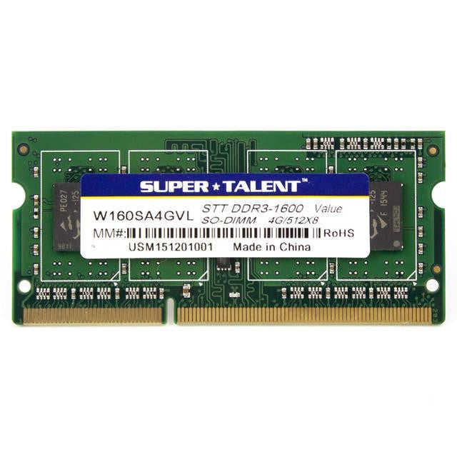 Super Talent DDR3L-1600 SODIMM 4GB-512Mx8 CL11 Value Notebook Memory