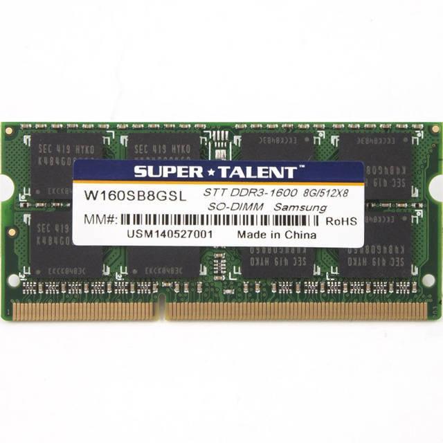 Super Talent DDR3-1600 SODIMM 8GB-512Mx8 CL11 Samsung Chip Notebook Memory