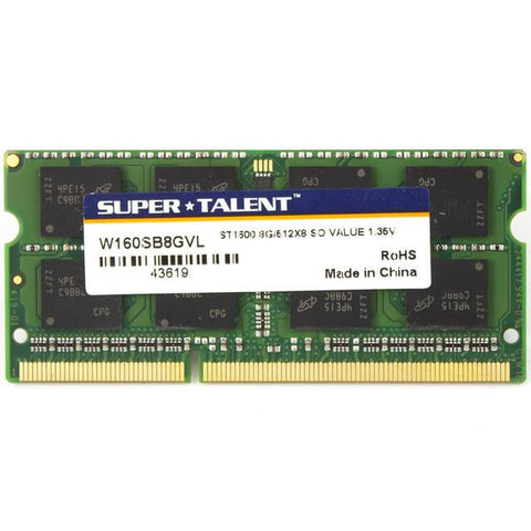 Super Talent DDR3L-1600 SODIMM 8GB-512Mx8 CL11 Value Notebook Memory