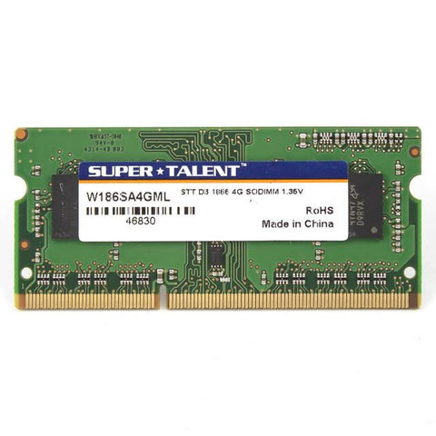 Super Talent DDR3-1866 SODIMM 4GB-512Mx8 Micron Chip CL13 Notebook Memory