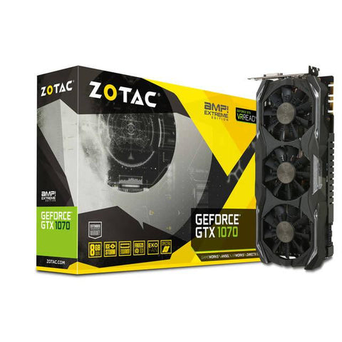 ZOTAC NVIDIA GeForce GTX 1070 AMP Extreme 8GB GDDR5 DVI-HDMI-3DisplayPort PCI-Express Video Card