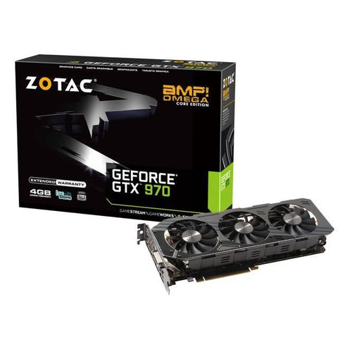 ZOTAC NVIDIA GeForce GTX 970 AMP! OMEGA Core Edition 4GB GDDR5 DVI-HDMI-3DisplayPort PCI-Express Video Card